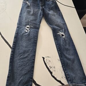 GAP Kid's Distressed Dark Blue Slim Straight Jeans Size 12